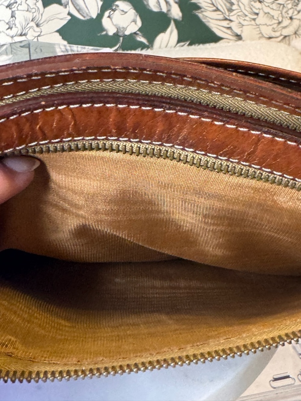Celine Authentic Brown Patterned Wristlet with Tan Leather Trim EUC - Picture 12 of 12